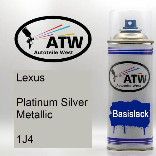 Lexus, Platinum Silver Metallic, 1J4: 400ml Sprühdose, von ATW Autoteile West.